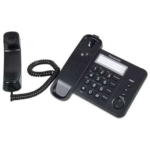 Телефон PANASONIC KX-TS2352RUB, черный, память 3 номера, повторный набор, тональный / импульсный режим, индикатор вызова - фото 3