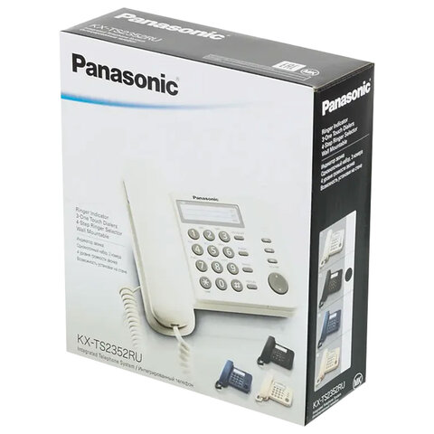 Телефон PANASONIC KX-TS2352RUB, черный, память 3 номера, повторный набор, тональный / импульсный режим, индикатор вызова - фото 6