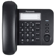 Телефон PANASONIC KX-TS2352RUB, черный, память 3 номера, повторный набор, тональный / импульсный режим, индикатор вызова