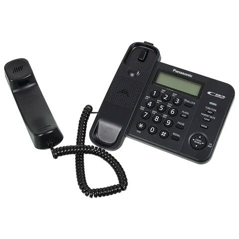Телефон PANASONIC KX-TS2356RUB, черный, память 50 номеров, АОН, ЖК-дисплей с часами, тональный / импульсный режим - фото 3