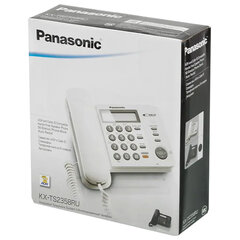 Телефон PANASONIC KX-TS2358RUB, черный, память 50 номеров, АОН, спикерфон, ЖК дисплей с часами, тональный / импульсный режим