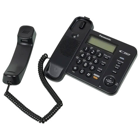 Телефон PANASONIC KX-TS2358RUB, черный, память 50 номеров, АОН, спикерфон, ЖК дисплей с часами, тональный / импульсный режим - фото 3