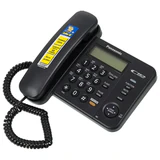 Телефон PANASONIC KX-TS2358RUB, черный, память 50 номеров, АОН, спикерфон, ЖК дисплей с часами, тональный / импульсный режим