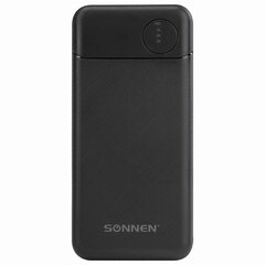 Аккумулятор внешний 10000 mAh SONNEN POWERBANK K701PD БЫСТРАЯ ЗАРЯДКА, 2USB, литий-полимерный, 263031