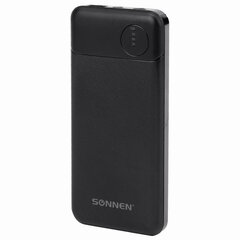 Аккумулятор внешний 10000 mAh SONNEN POWERBANK K701PD БЫСТРАЯ ЗАРЯДКА, 2USB, литий-полимерный, 263031