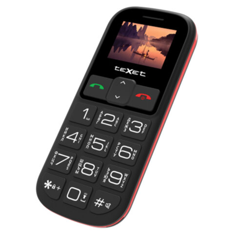 Телефон мобильный TEXET TM-B322, 2 SIM, 1,44", microSD, FM, MP3, фонарик, SOS, черный