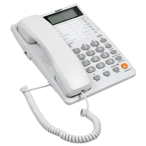 Телефон SANYO RA-S408W, спикерфон, память 55 номеров, тональный / импульсный режим, белый - фото 3