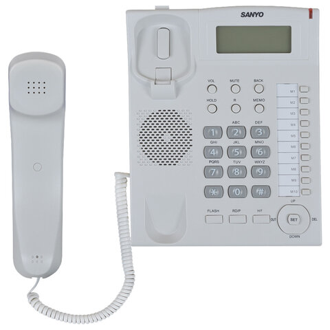 Телефон SANYO RA-S517W, спикерфон, память 30 номеров, тональный / импульсный режим, белый - фото 2
