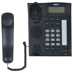 Телефон SANYO RA-S517B, спикерфон, память 30 номеров, тональный / импульсный режим, черный