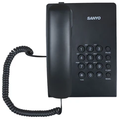 Телефон проводной SANYO RA-S204B, тональный / импульсный режим, повтор, чёрный