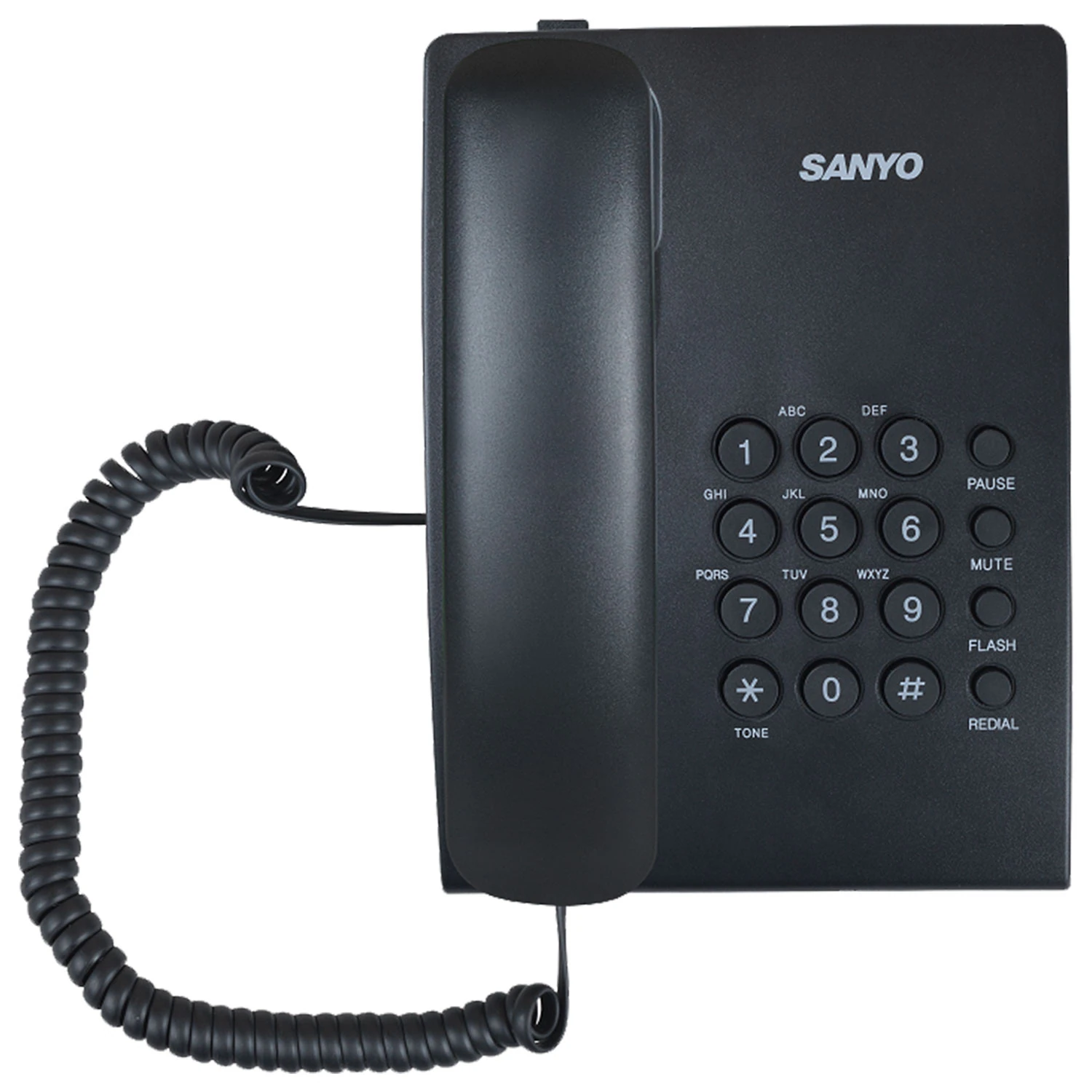 Телефон проводной SANYO RA-S204B, тональный / импульсный режим, повтор, чёрный