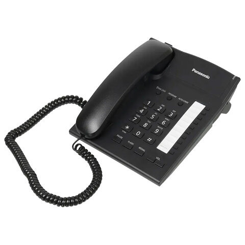 Телефон PANASONIC KX-TS2382RUB, память 10 последних набранных номеров, тональный/импульсный режим, повтор, чёрный