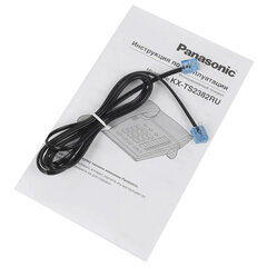 Телефон PANASONIC KX-TS2382RUB, память 10 последних набранных номеров, тональный/<wbr/>импульсный режим, повтор, чёрный