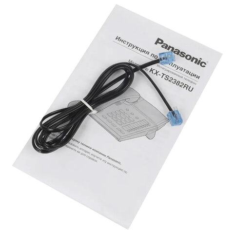 Телефон PANASONIC KX-TS2382RUB, память 10 последних набранных номеров, тональный/импульсный режим, повтор, чёрный - фото 5