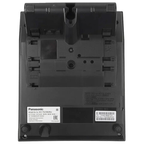 Телефон PANASONIC KX-TS2382RUB, память 10 последних набранных номеров, тональный/импульсный режим, повтор, чёрный - фото 4
