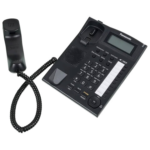 Телефон PANASONIC KX-TS2388RUB, АОН, спикерфон, память 50 номеров в справочнике, тональный/импульсный режим, чёрный - фото 2