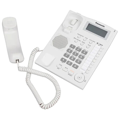Телефон PANASONIC KX-TS2388RUW, АОН, спикерфон, память 50 номеров в справочнике, тональный/импульсный режим, белый - фото 2