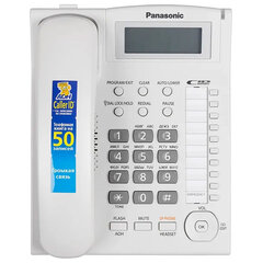 Телефон PANASONIC KX-TS2388RUW, АОН, спикерфон, память 50 номеров в справочнике, тональный/<wbr/>импульсный режим, белый