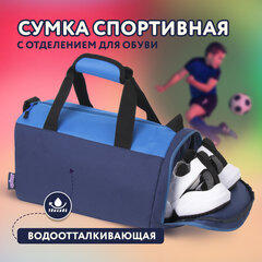 Сумка для занятий спортивная ЮНЛАНДИЯ с отделением для обуви, 40&times;22&times;20 см, синий/<wbr/>голубой, 270096