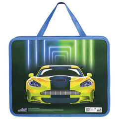 Папка на молнии с ручками ЮНЛАНДИЯ А4, 1 отделение, пластик, ширина 80 мм, &laquo;Neon car&raquo;, 270118