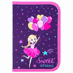 Пенал с наполнением BRAUBERG, 1 отделение, 1 откидная планка, полиэстер, 24 предмета, 21&times;14 см, &laquo;Sweet dream&raquo;, 270316