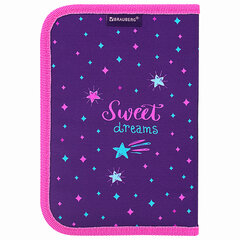 Пенал с наполнением BRAUBERG, 1 отделение, 1 откидная планка, полиэстер, 24 предмета, 21&times;14 см, &laquo;Sweet dream&raquo;, 270316