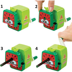Точилка механическая ПИФАГОР &laquo;Арбуз&raquo;, корпус зелёный/<wbr/>красный, 270427