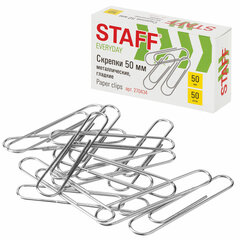 Изображение товара Большие 50 мм металлические скрепки STAFF "EVERYDAY" 50 шт.