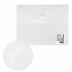 Папка-конверт с кнопкой МАЛОГО ФОРМАТА (240&times;190 мм), А5, матовая, прозрачная, 0,15 мм, STAFF, 270463