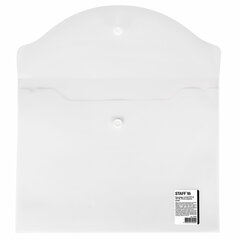 Папка-конверт с кнопкой МАЛОГО ФОРМАТА (240&times;190 мм), А5, матовая, прозрачная, 0,15 мм, STAFF, 270463