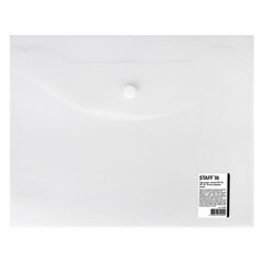 Папка-конверт с кнопкой МАЛОГО ФОРМАТА (240&times;190 мм), А5, матовая, прозрачная, 0,15 мм, STAFF, 270463