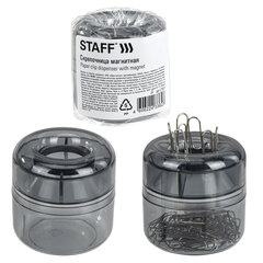 Скрепочница магнитная STAFF &laquo;Basic&raquo;, прозрачный корпус, 270556