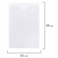 Карманы самоклеящиеся для визиток и персонализации 65&times;98 мм, КОМПЛЕКТ 10 шт., STAFF, 270569