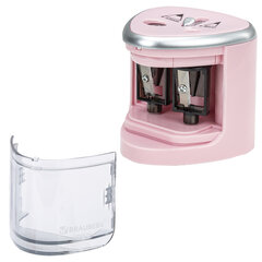 Точилка электрическая BRAUBERG DUAL (для 2 диаметров карандашей!), 4 батарейки АА, розовая, 270579