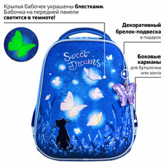 Ранец BRAUBERG PREMIUM, 2 отделения, с брелоком, "Sweet dreams", СВЕТЯЩИЙСЯ, 38х29х16 см, 270593