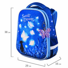 Ранец BRAUBERG PREMIUM, 2 отделения, с брелоком, "Sweet dreams", СВЕТЯЩИЙСЯ, 38х29х16 см, 270593
