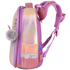 Ранец BRAUBERG SHINY, 2 отделения, с брелоком, &laquo;Счастливый кот&raquo;, 38&times;28&times;14 см, 270697