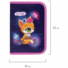 Пенал BRAUBERG, 1 отделение, полиэстер, 21&times;14 см, &laquo;Little fox&raquo;, 270709