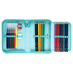 Пенал BRAUBERG с наполнением, 1 отделение, 1 откидная планка, 24 предмета, полиэстер, 21&times;14 см, &laquo;Happy friendship&raquo;, 270721