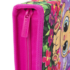 Пенал BRAUBERG с наполнением, 1 отделение, 1 откидная планка, 24 предмета, полиэстер, 21&times;14 см, &laquo;Charming kitten&raquo;, 270722