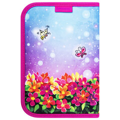 Пенал BRAUBERG с наполнением, 1 отделение, 1 откидная планка, 24 предмета, полиэстер, 21&times;14 см, &laquo;Charming kitten&raquo;, 270722