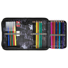 Пенал BRAUBERG с наполнением, 1 отделение, 1 откидная планка, 24 предмета, 21&times;14 см, &laquo;Fireball&raquo;, 270723