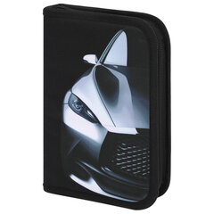 Пенал BRAUBERG с наполнением, 1 отделение, 1 откидная планка, 24 предмета, 21х14 см, "Fast car", 270724