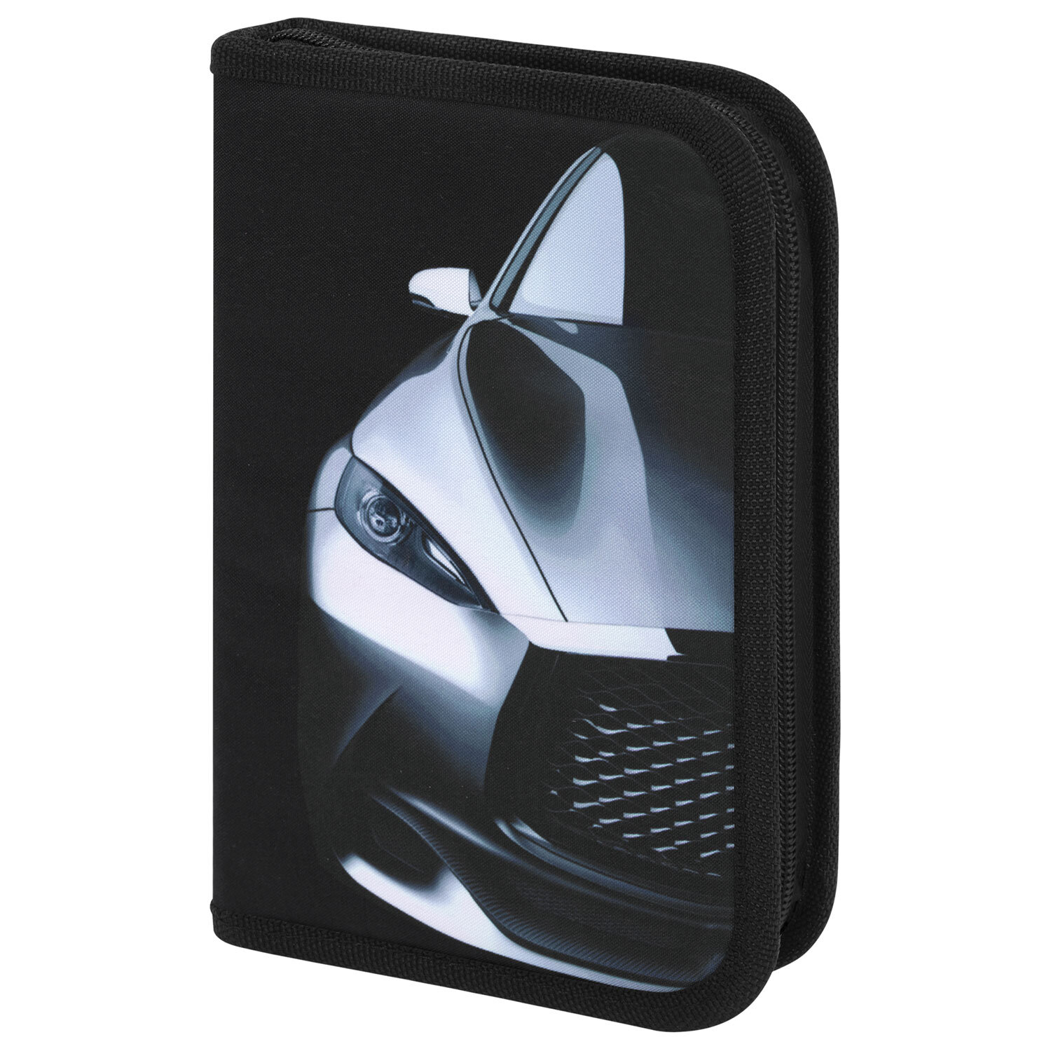 Пенал BRAUBERG с наполнением, 1 отделение, 1 откидная планка, 24 предмета, 21х14 см, "Fast car", 270724