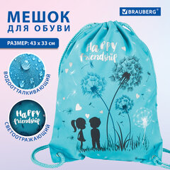 Мешок для обуви BRAUBERG PREMIUM, карман, подкладка, светоотражающие элементы, 43&times;33 см, &laquo;Happy friendship&raquo;, 270745