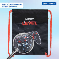 Мешок для обуви BRAUBERG PREMIUM, карман, подкладка, светоотражающие элементы, 43&times;33 см, &laquo;Next level&raquo;, 270748