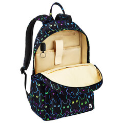 Рюкзак BRAUBERG DREAM универсальный с карманом для ноутбука, эргономичный, &laquo;Neon cats&raquo;, 42&times;26&times;14 см, 270771