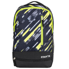 Рюкзак STAFF STRIKE универсальный, 3 кармана, черно-салатовый, 45&times;27&times;12 см, 270783