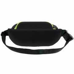 Сумка на пояс BRAUBERG RIO, карман, регулируемый ремень, черная, салатовые детали, 30&times;12&times;10 см, 270823