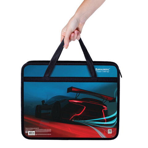 Папка на молнии с ручками BRAUBERG А4, 1 отделение, пластик, 80 мм, "Speed", 270872 - фото 6